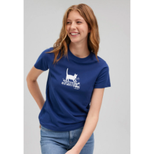 Kedi Baskılı Lacivert Tişört