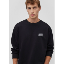 Mavi Logo Baskılı Siyah Sweatshirt