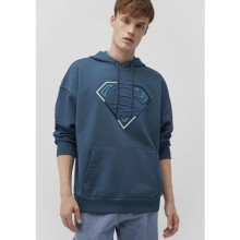 Superman Baskılı Mavi Sweatshirt