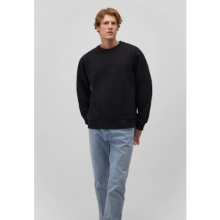 Bisiklet Yaka Siyah Basic Sweatshirt