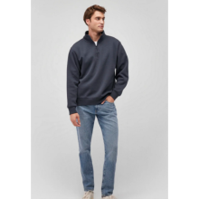 Yarı Fermuarlı Lacivert Basic Sweatshirt